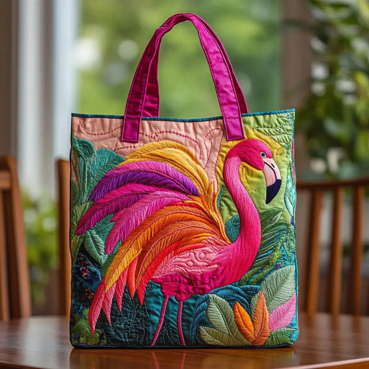 Borsa tote imbottita - Fenicottero arcobaleno