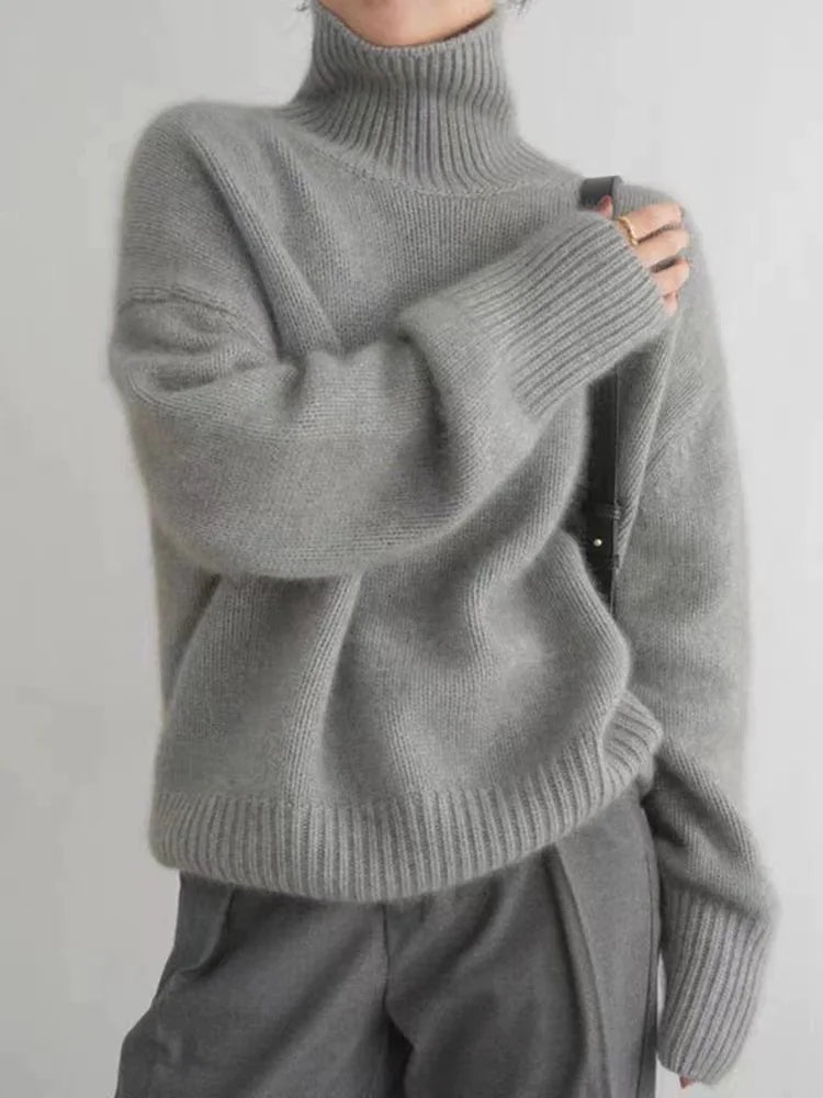 Amaya | Maglione a Collo Alto in Cashmere Lussuoso