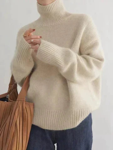 Amaya | Maglione a Collo Alto in Cashmere Lussuoso
