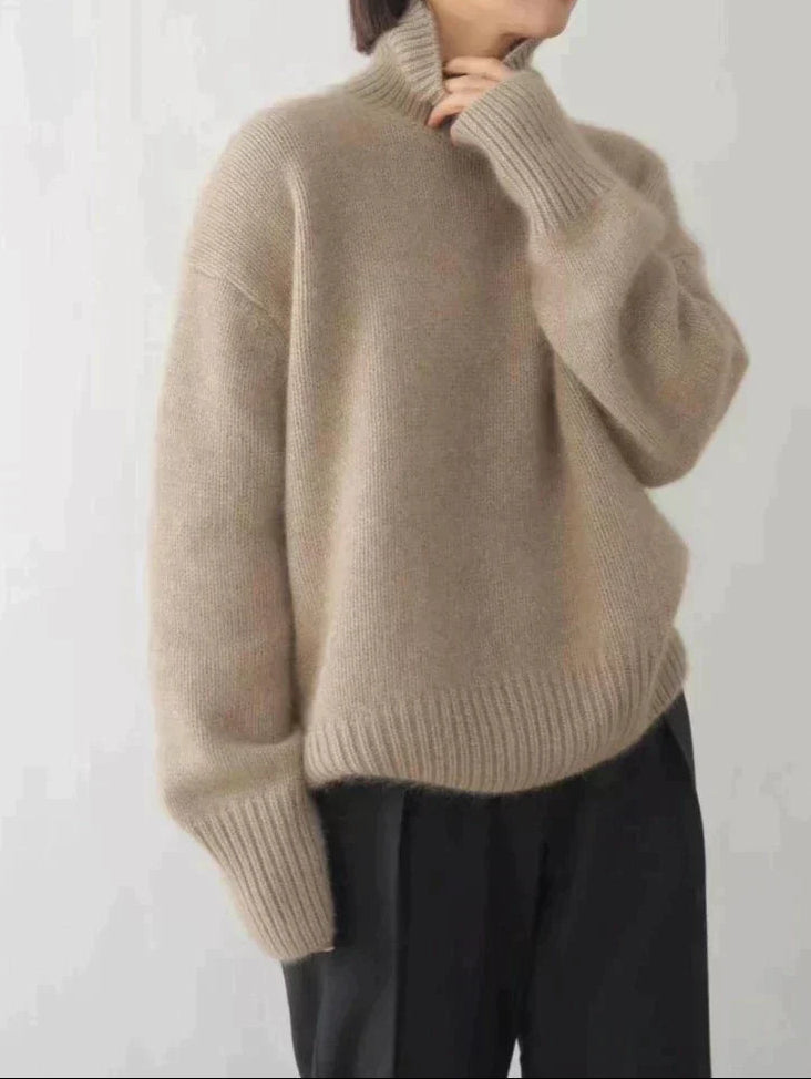 Amaya | Maglione a Collo Alto in Cashmere Lussuoso