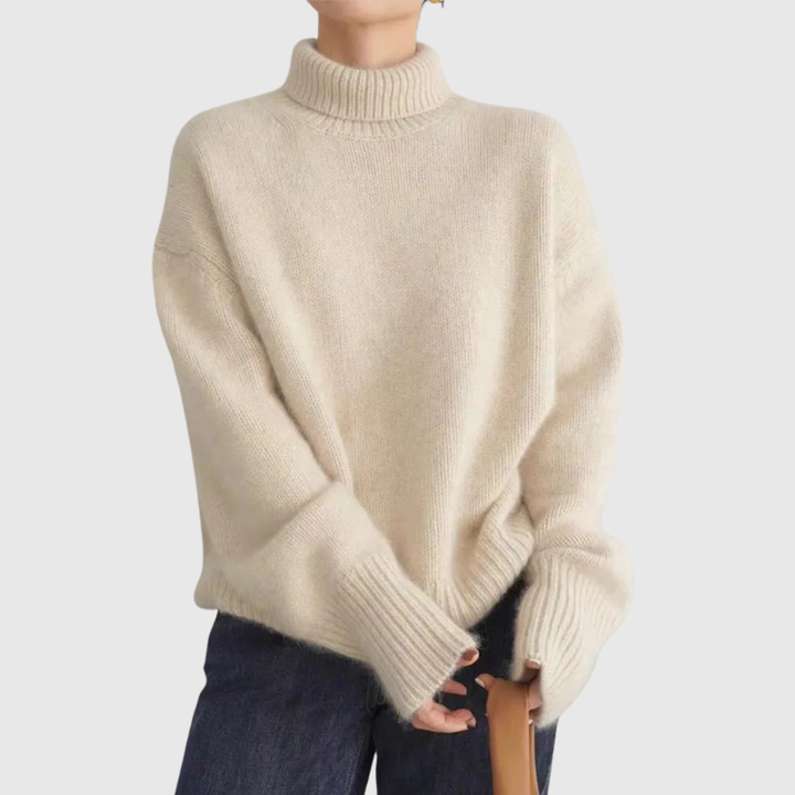 Amaya | Maglione a Collo Alto in Cashmere Lussuoso