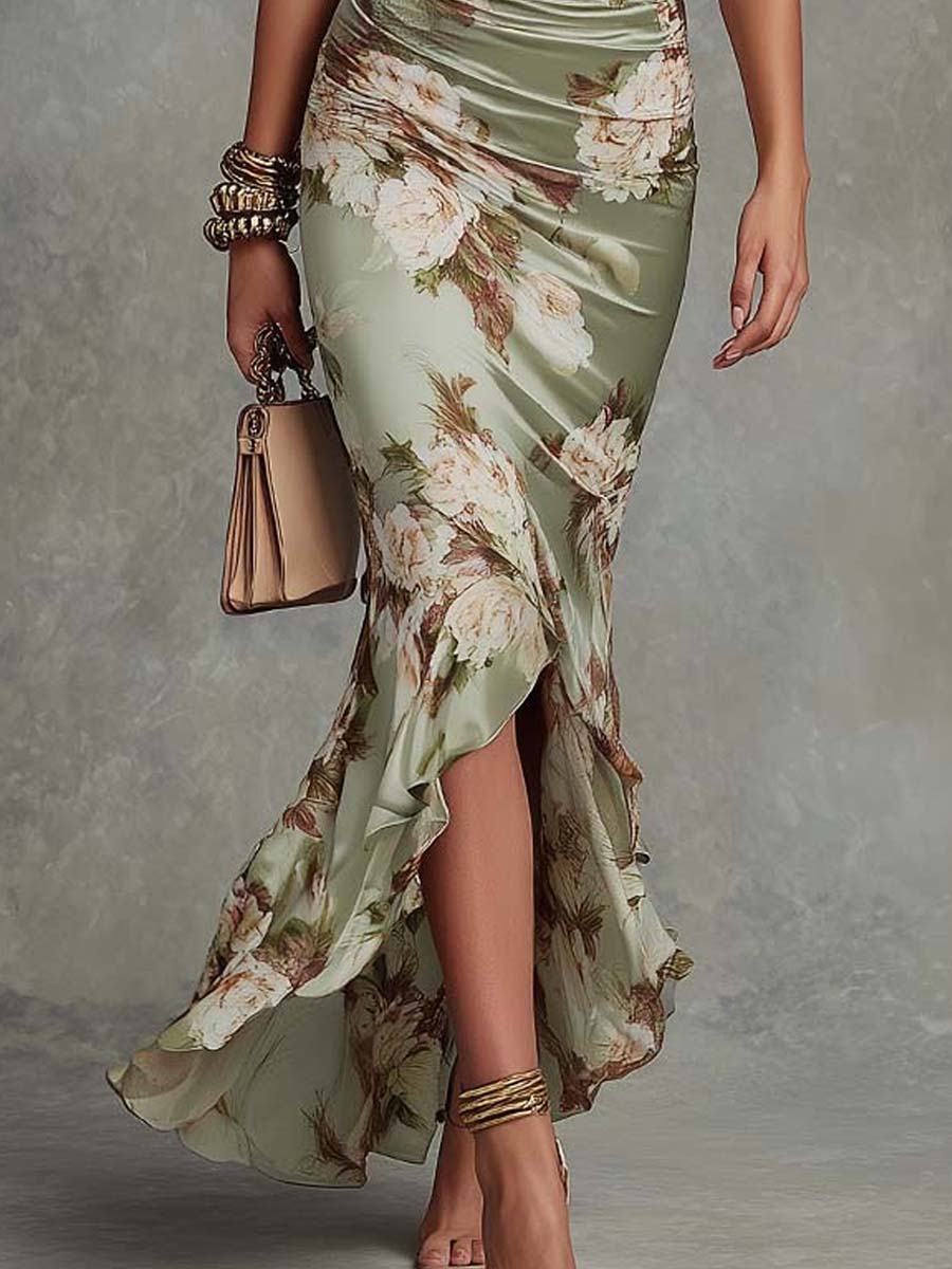Anastasia - Abito asimmetrico di lusso in satin