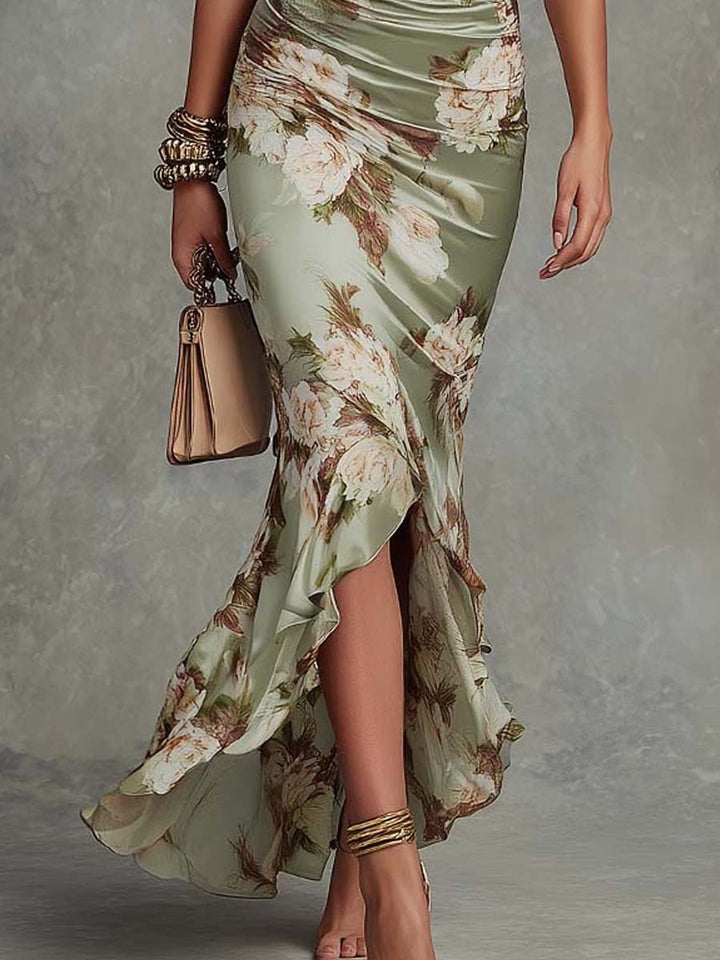 Anastasia - Abito asimmetrico di lusso in satin