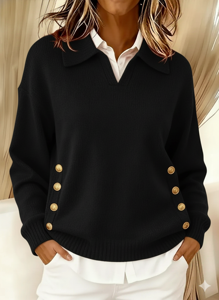 Vicenta | Maglione a Collo Polo e Bottoni