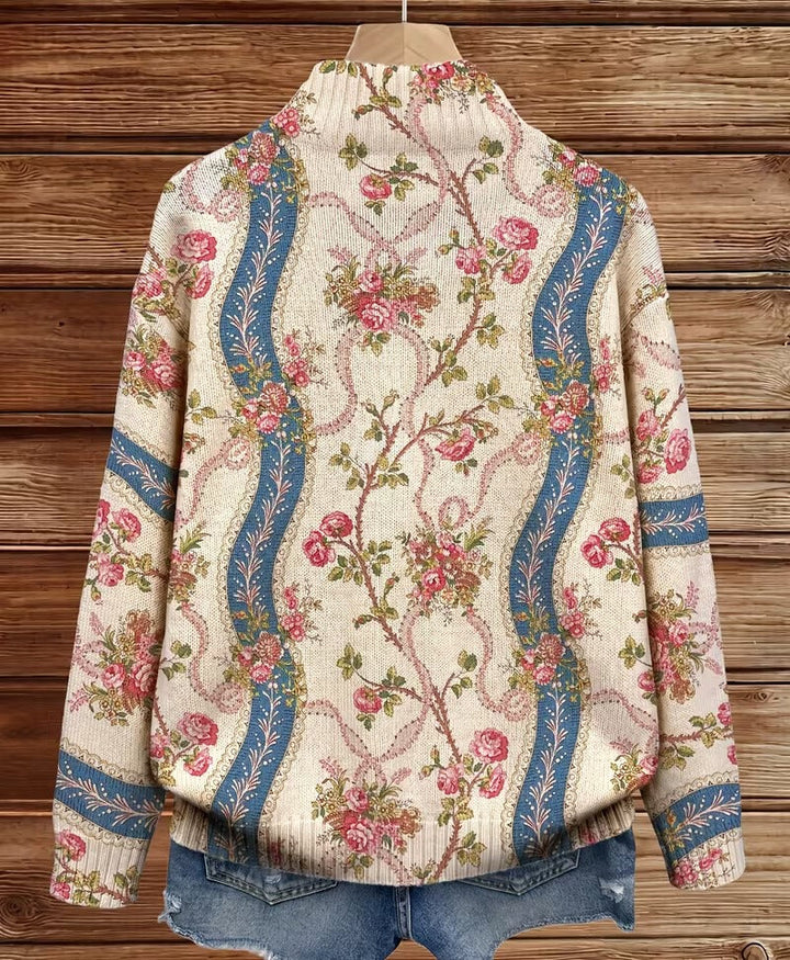 Rosalind | Cardigan in lana con rose rampicanti