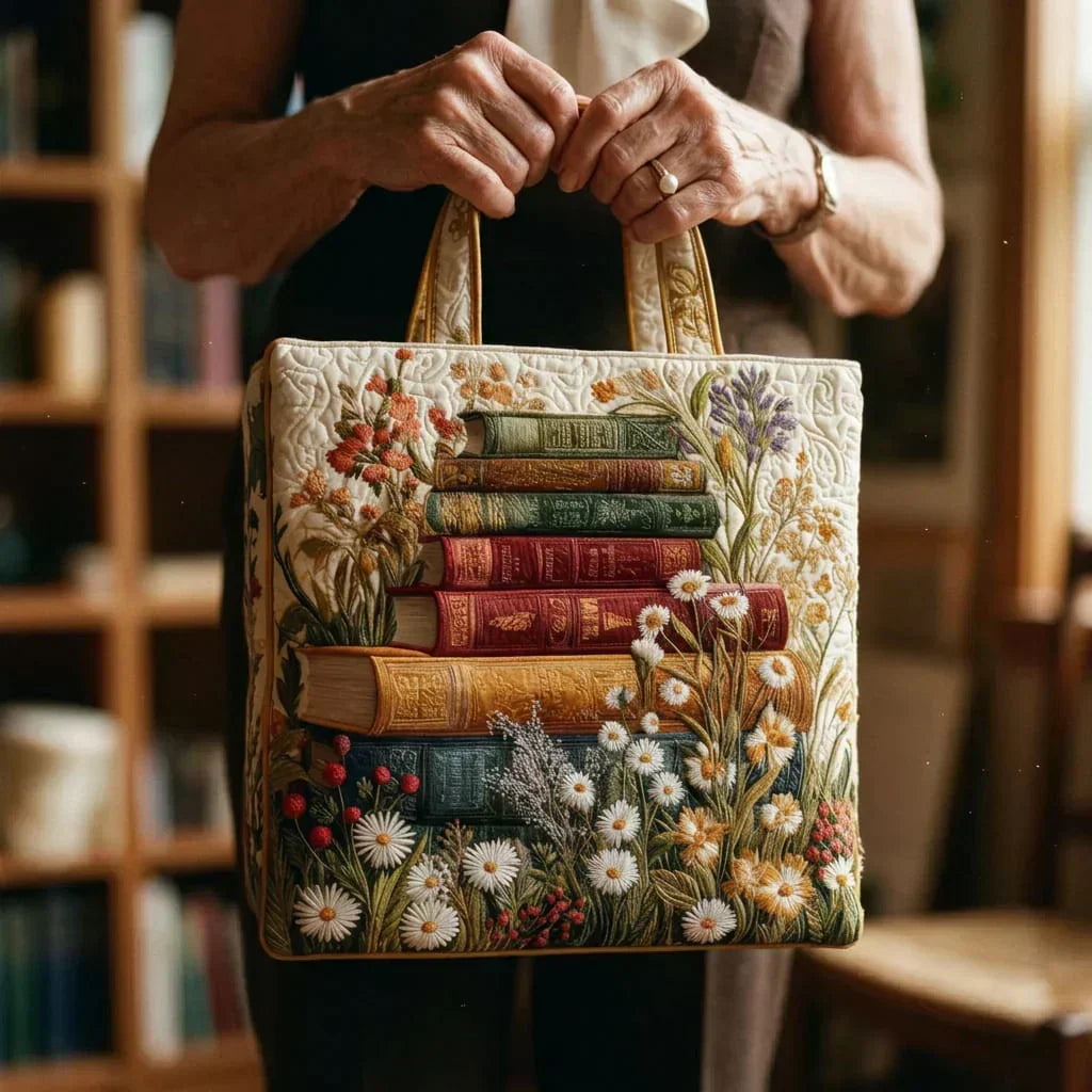 Borsa a Mano Artigianale Trapuntata - Motivo Floreale