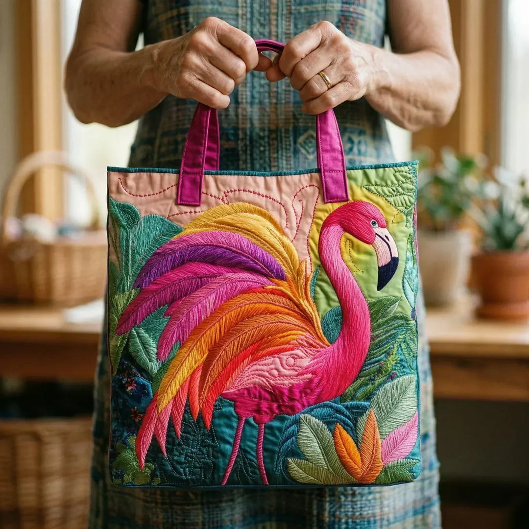 Borsa tote imbottita - Fenicottero arcobaleno