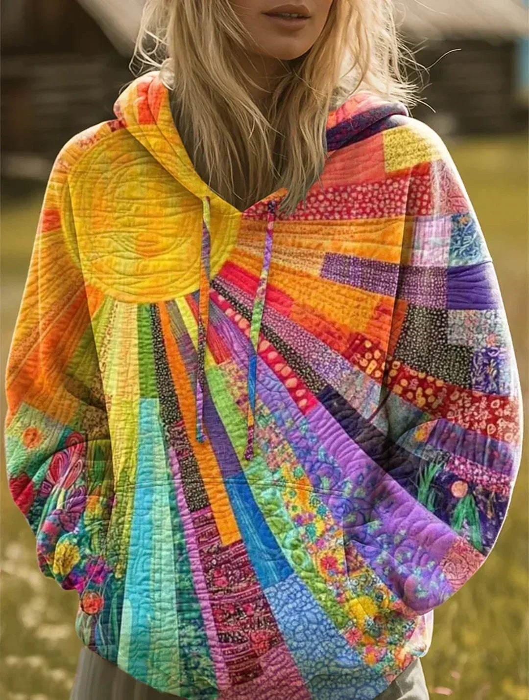 Daniela | Hoodie Patchwork Bohemien